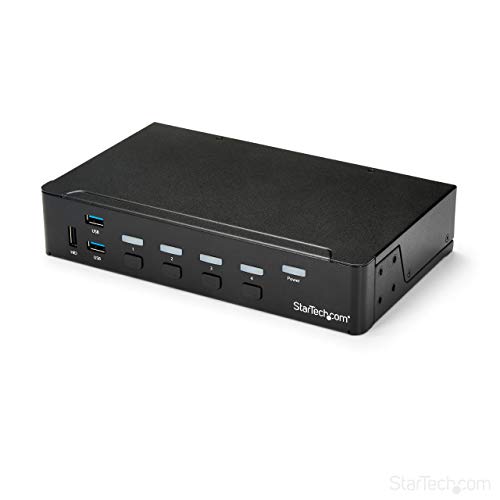 StarTech.com 4 Port HDMI KVM – HDMI KVM Switch – 1080p – USB 3.0 & Audio Support – KVM Video Switch (SV431HDU3A2)