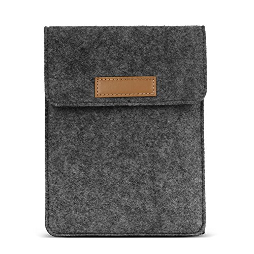 MoKo Sleeve Fits Kindle E-Reader, Protective Felt Cover Case Pouch Bag Fit with All-New Kindle 2022/Kindle 10th Gen 2019/Kindle Paperwhite (Not 6.8 Inch)/Kindle Voyage/Kindle(8th Gen, 2016), Dark Gray