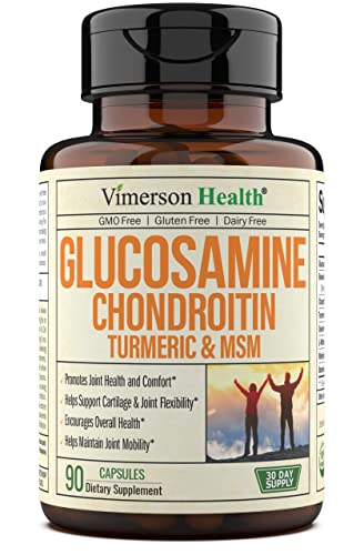 Glucosamine Chondroitin MSM Turmeric Boswellia – Joint Support Supplement. Antioxidant Properties. Helps with Inflammatory Response. Occasional Discomfort Relief for Back, Knees & Hands. 90 Capsules
