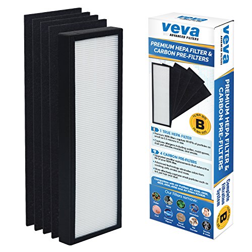 VEVA Premium HEPA Replacement Filter 1 HEPA / 4 Activated Carbon Pre Filters Compatible with Germ Guardian Filter B Air Purifier AC4300/AC4800/AC4900/AC4825/AC4820 and FLT4825