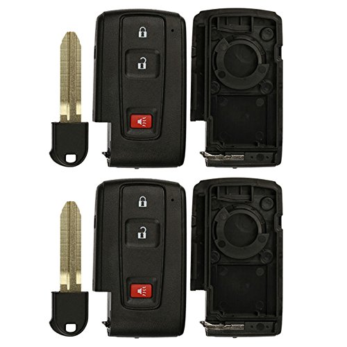KeylessOption Keyless Entry Remote Smart Key for Toyota Prius Key Fob Cover Case Shell Replacement 2004-2009 MOZB31EG (Pack of 2)