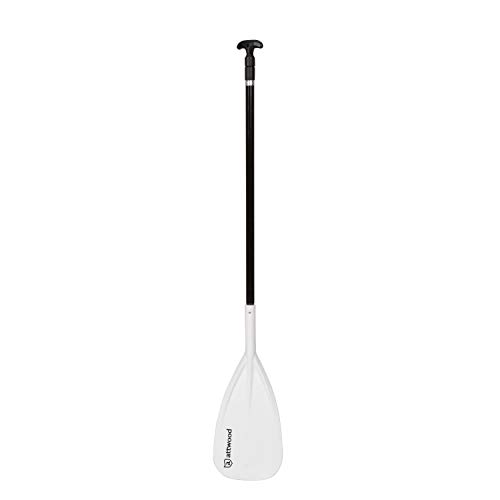 Attwood 11772-1 Stand-Up Paddle Board (SUP) Paddle, Length Adjusts 55-82 Inches, Black Aluminum Grip, White ABS Blade