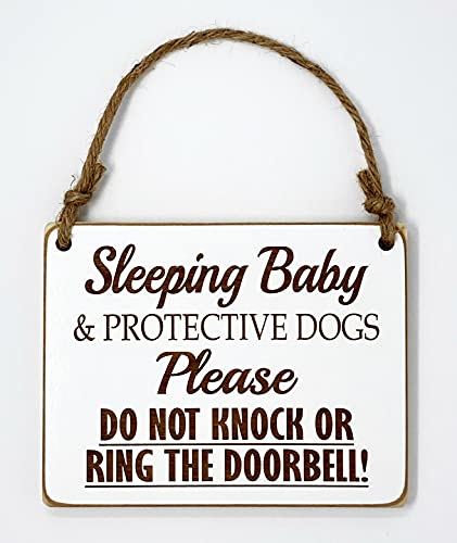 Sleeping Baby & Protective Dogs – Please Do Not Disturb Sign – Baby Sleeping Sign – Baby Shower Gift