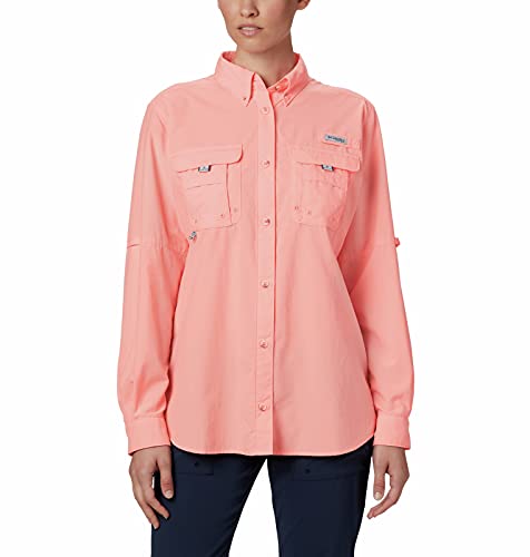 Columbia Women’s PFG Bahama II Long Sleeve Shirt, Tiki Pink, X-Small