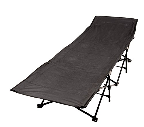 WFS Folding Camping or Hunting Cot for up to 220lbs, Black