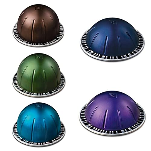 Nespresso Vertuoline – The Intense Sampler Strong Coffee & Espresso Capsules Pods: Two Each of the Dark Roast Coffee Flavor Blends For a Total of 10 Cups