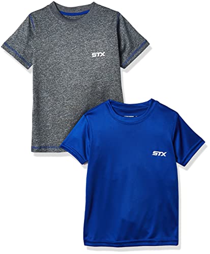 STX Big Boys Active T-Shirt and Packs, 2 Pack -Royal/Gray -TX61, 14/16