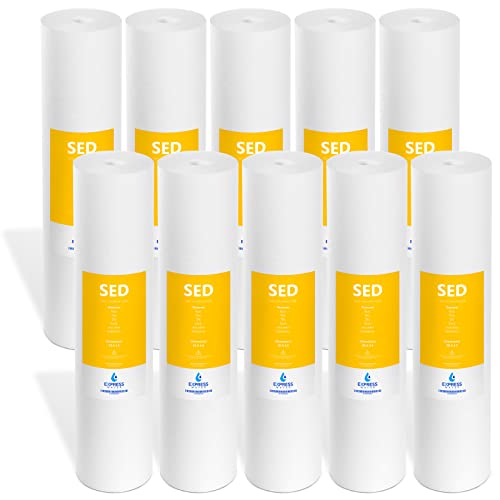 Express Water – 10 Pack Sediment Replacement Filter – Whole House Replacement Water Filter – SED High Capacity Water Filter – 5 Micron Water Filter – 4.5” x 20” inch…
