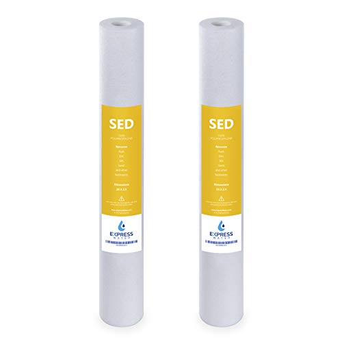 Express Water – 2 Pack Sediment Replacement Filter – Whole House Replacement Water Filter – SED High Capacity Water Filter – 5 Micron Water Filter – 2.5” x 20” inch