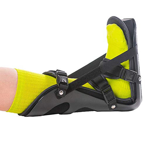 BraceAbility Sleeping Stretch Boot – Plantar Fasciitis Night Foot Splint Adjustable Achilles Tendonitis Brace for Fascia, Tendon and Calf Stretching, Heel and Bone Spur, Arch Pain Treatment (Medium)