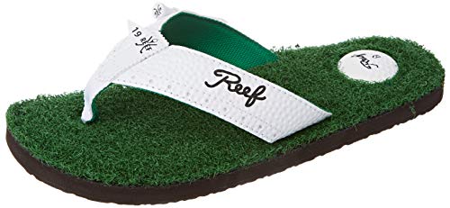 Reef Men’s Sandals Mulligan II | Golf Inspired Flip Flops for Men, Green, 6