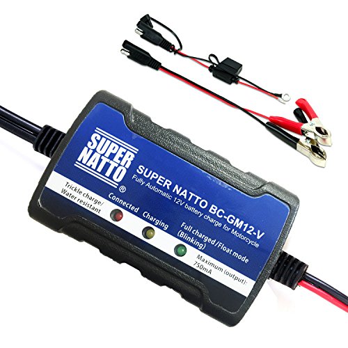 Supernatto 12V Smart Compact Battery Trickle Charger Maintainer for Motorcycle ATV
