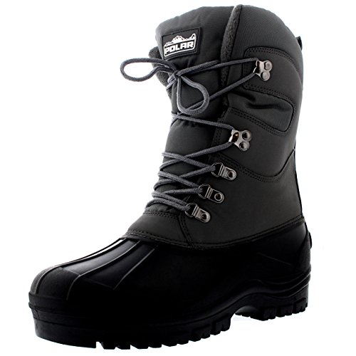 POLAR Mens Snow Hiking Mucker Duck Grafters Waterproof Saftey Thermal Boots – Gray – US9/EU42 – YC0447