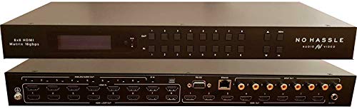 8×8 HDMI 4K HDR Matrix Switcher 18GBPS Ultra YUV 4:4:4 HDCP2.2 60Hz HDMI 2.0B Doby Atmos HDTV Routing SELECTOR SPDIF Audio CONTROL4 Savant Home Automation Switch IP RS232