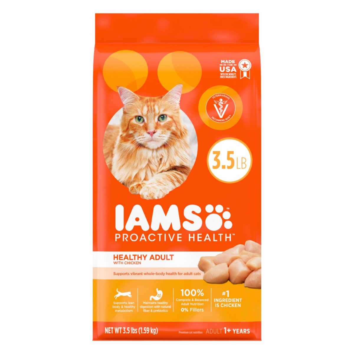 IAMS PROACTIVE HEALTH Adult Healthy Dry Cat Food with Chicken Cat Kibble, 3.5 lb. Bag | The Storepaperoomates Retail Market - Fast Affordable Shopping