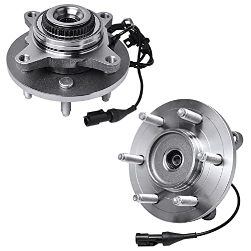 Detroit Axle – 4WD 6 Lug Front Wheel Hub and Bearing Replacement for 2005-2008 Ford F-150 Lincoln Mark LT w/ABS – 2pc Set