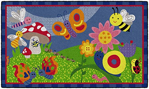 Flagship Carpets Kids and Baby Non Slip Area Rug for Home Learning or Classroom Carpet, Playroom or Kids Bedroom Mat, 3′ x 5′, Cutie Bugs