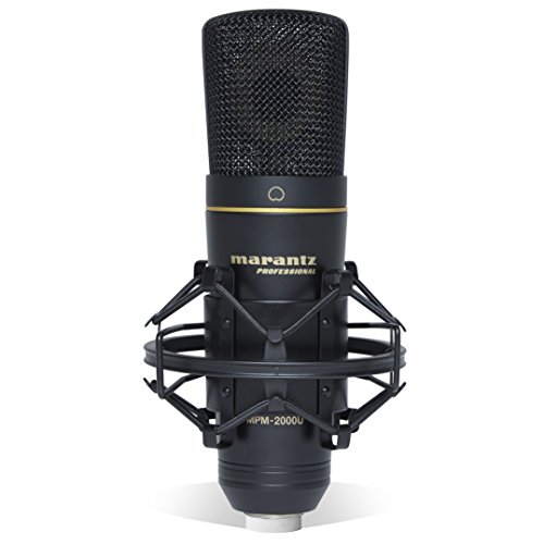 Marantz Professional MPM-2000U | Large Diaphragm Studio Quality USB Condenser Microphone For Podcasting & Recording, Including Shockmount, USB Cable & Carry Case