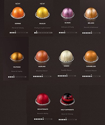 Nespresso Vertuoline – The Mild Sampler Coffee & Espresso Capsules Pods: One Capsule of Each Mild Coffee Flavor Blend for a Total of 10 Capsules – Includes Flavored and Breakfast Blends