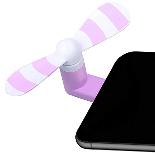 seekermaker Mini Cell Phone Fan Portable Cooling Fan Compatible with iPhone 11 X Xs Max 8 7 6 S Plus 5 5s 5c SE Pad air pro mini (Purple)