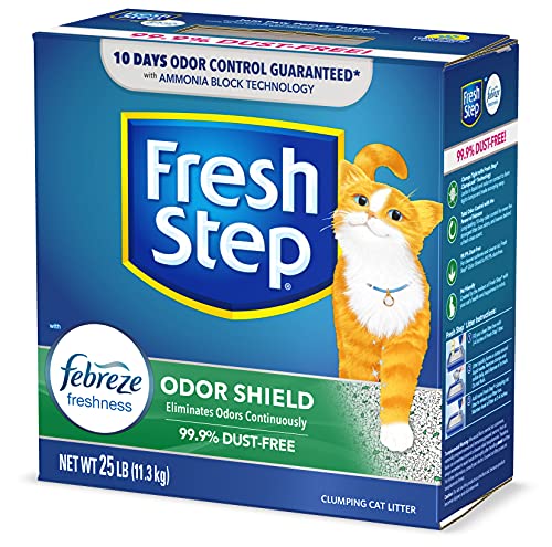 Fresh Step Odor Shield with Febreze Freshness, Clumping Cat Litter, Scented, 25 Pounds