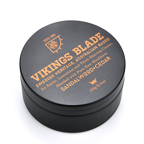 VIKINGS BLADE Luxury Shaving Cream, Sandalwood & Western Red Cedar, Silky Buttery Smooth, Surfactant Base. Refreshing, Clean, Close, FOAMING Shave Cream