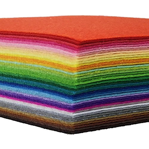 42pcs Felt Fabric Sheet 4″x4″ Assorted Color DIY Craft Squares Nonwoven 1mm Thick