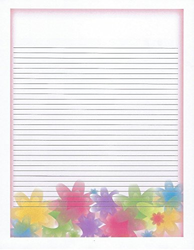 Girls Camp Floral Lined Stationery Paper 26 Sheets