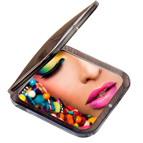 Miss Sweet Compact Mirror for Purse Pocket Mirror True Image&10X Magnification (Black)