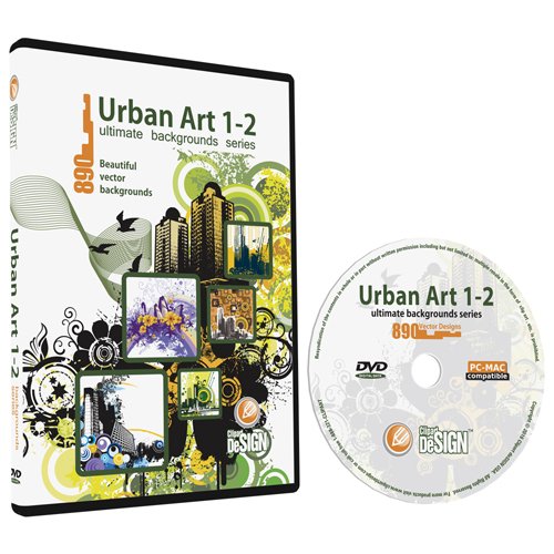Urban Art 1-2 Backgrounds Bundle-Vector Clip Art Images-Grunge Urban Background-Building Clipart Illustration-Graphic Design DVD