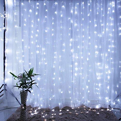 IMAGE Curtain Lights 9.8×6.6 Feet 224 LED String Lights Fairy String Lights for Wedding Party Home Garden Indoor Outdoor Wall Backdrops Decorations Waterproof UL Safety Standard White