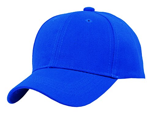 TopHeadwear Blank Kids Youth Baseball Adjustable Hook and Loop Closure Hat Royal Blue
