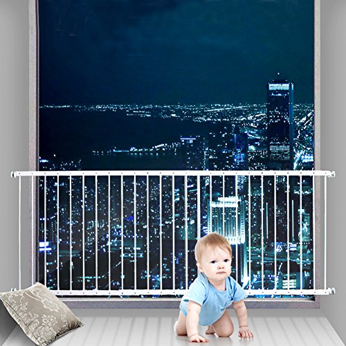 Fairy Baby Window Guards for Children, Adjustable Wide Child Safety Window Guard Prevents Accidental Falls, Home Security Childproof Interior Bar Guard for Windows Wide 61.41″ – 86.61″(3 Panels)