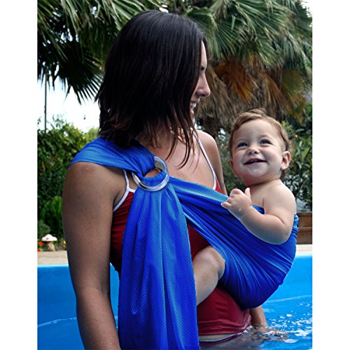 Water Sling Baby Wrap Carrier for Summer Pool – Adjustable Shoulder Ring Mesh Breathable Chest Sling Infant Carrier for Summer Pool Beach
