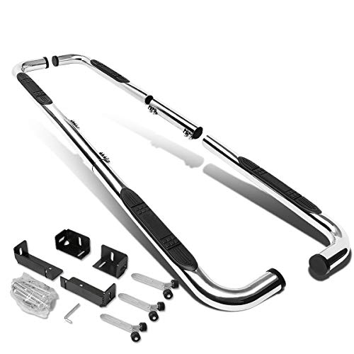 DNA Motoring STEPB-3-UNI-SS Chrome 3″ Side Step Nerf Bar Running Board Replacement Compatible with 00-11 Suburban/Tahoe/Yukon 1500 2500
