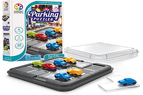 SmartGames Parking Puzzler Cognitive Skill-Building Travel Game with Portable Case featuring 60 Challenges for Ages 7 – Adult
