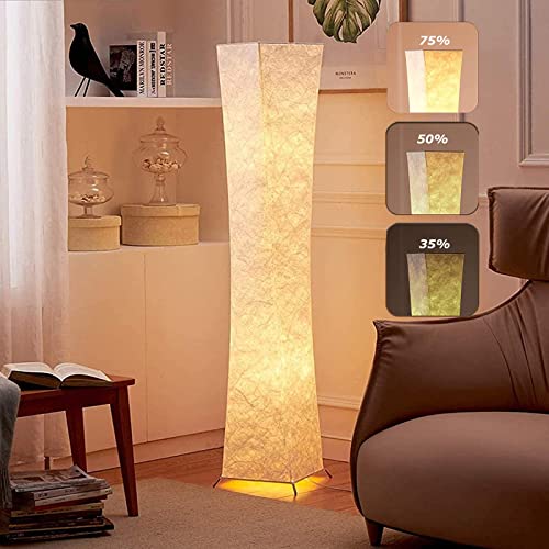 52″ Creative LED Floor Lamp Softlighting Contemporary Standing Modern Twisted Design with Fabric Shade & 2 Bulbs for Living room Warm Atmosphere