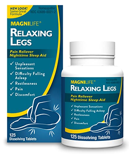 MagniLife Relaxing Legs, Natural Sleep Aid and Pain Reliever, Calms Jerks, Restlessness, and Discomfort – 125 Quick Dissolve Tablets