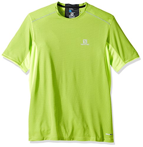 Salomon Men’s Trail Runner Short Sleeve Tee, Lime Green/Black, X-Large