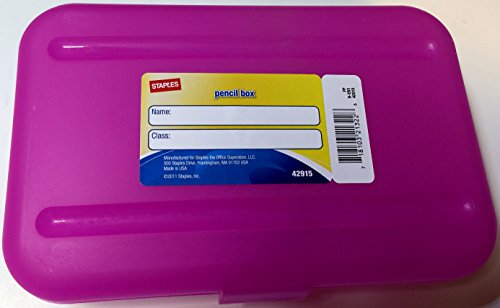 Staples Translucent Pencil Boxes, Colors may vary