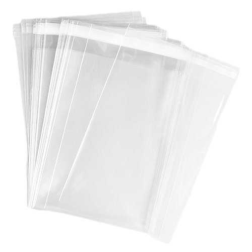 100pcs 9×12 Inch 2.8 mil Clear Resealable Adhesive Cello Treat Bags – Self Sealing OPP Plastic Bag Good for dust, Bugs, Moisture and Mildew.
