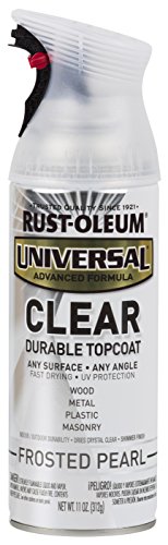 Rust-Oleum 302155 Universal All Surface Clear Topcoat Spray, 11 oz, Frosted Pearl Clear