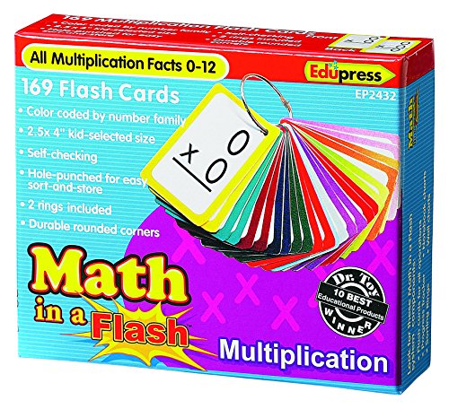 Edupress EP-2432 169 Math in a Color-Coded Multiplication Flash Cards, 1.5″ Height, 4.5″ Wide, 5″ Length (705 count)