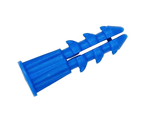 Premium Quality Ribbed Plastic Anchors, 100 Pack (#10-12 x 1″)