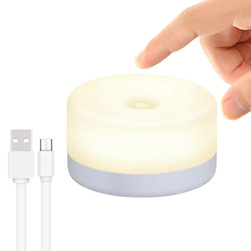 RTSU Baby Night Light, Rechargeable Mini Touch Light, Wireless LED Night Lights for Kids, Portable Bedside Lamp for Breastfeeding, Dimmable Nursery Lamp