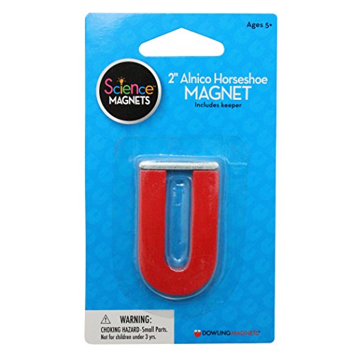 Dowling Magnets DO-731015 Magnets Alnico Horseshoe Magnet (2 inches high) with keeper Red