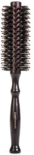Boar Bristle Round Styling Hair Brush – 1.75 Inch Diameter – Blow Dryer & Curling Roll Hairbrush with Natural Wooden Handle for Women and Men – Used while Blow Drying to Style, Curl, and Dry Hair