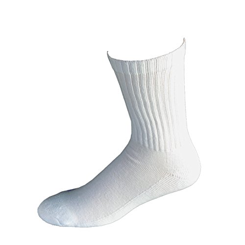 Dryons Men’s Moisture Wicking White Crew Acrylic Socks – 12 pairs – Made in USA