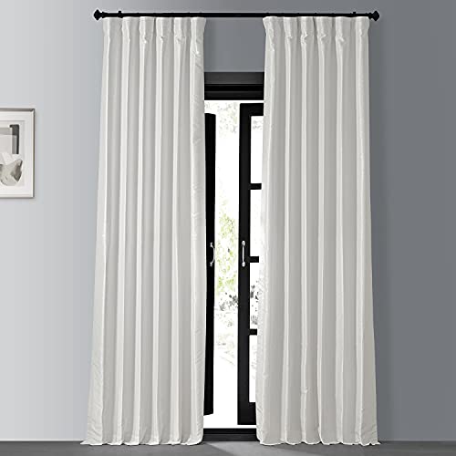HPD Half Price Drapes Faux Silk Blackout Curtains For Room Decor Vintage Textured (1 Panel), PDCH-KBS2BO-108, Off White