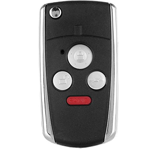 ECCPP Keyless Entry Remote Control Car Key Fob Shell Case 03-10 for Accord/Pilot/CR-V/Civic/Ridgeline/Fit Uncut blade 4 Buttons key fob-1pcs